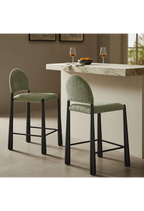 Alura Fabric Counter Stool,Black Leaf