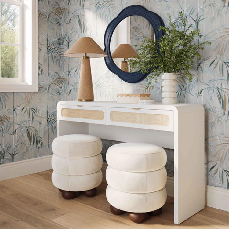 Pattie Rattan Console Table, White