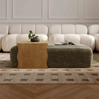 Wavy Ottoman with Bridge Table, Green