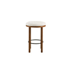 Pebble Boucle Walnut Ivory Counter Stools, Set of 2