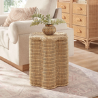 Eric Natural Rattan Side Table, Natural