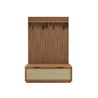 Nona Storage Bench and Coat Rack, walnut