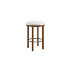 Pebble Boucle Walnut Ivory Counter Stools, Set of 2