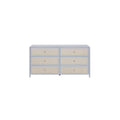 Pattie Rattan 6 Drawer Dresser, Blue