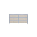 Pattie Rattan 6 Drawer Dresser, Blue