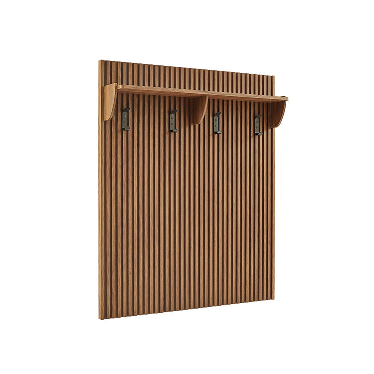 Chateau Coat Rack Panel With Shelf, walnut