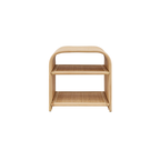 Ebba Curved Natural Rattan Side Table, Natural