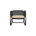 Ellie Natural Rattan Accent Armchair, Black