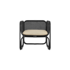 Ellie Natural Rattan Accent Armchair, Black