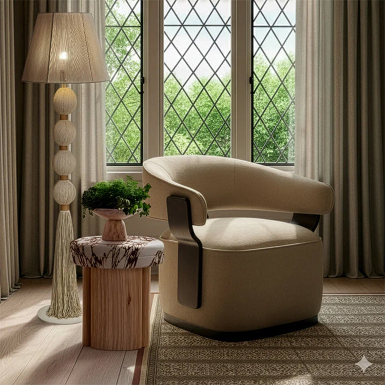 Maddie Swivel Accent Chair, stone