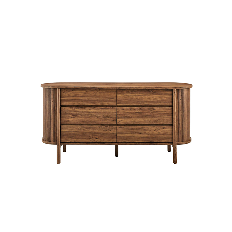 Flute Cadence Dresser, Walnut