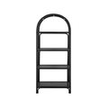 Celetial Arched Natural Rattan Bookshelf, Black
