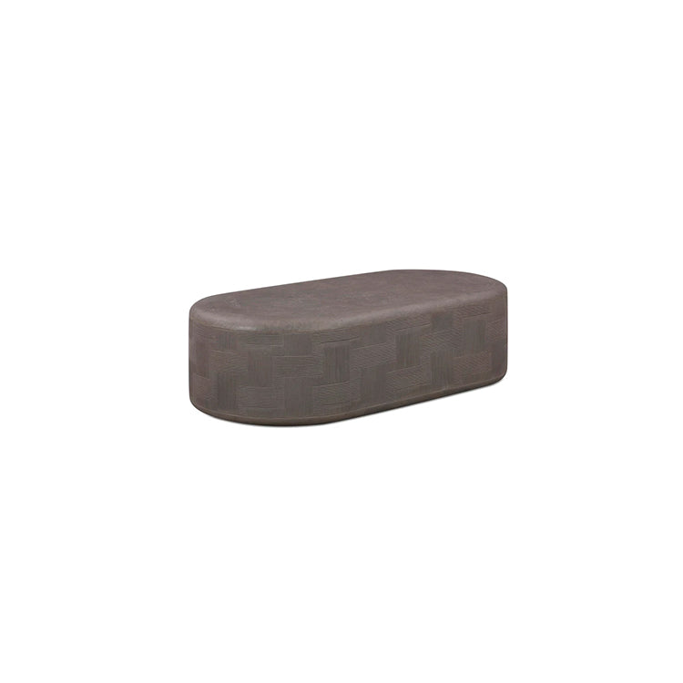 Serrie Concrete Rounded Coffee Table, dark umber