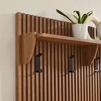 Chateau Coat Rack Panel With Shelf, walnut