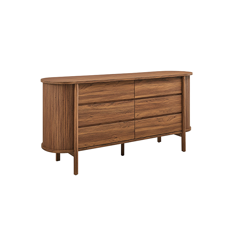 Flute Cadence Dresser, Walnut