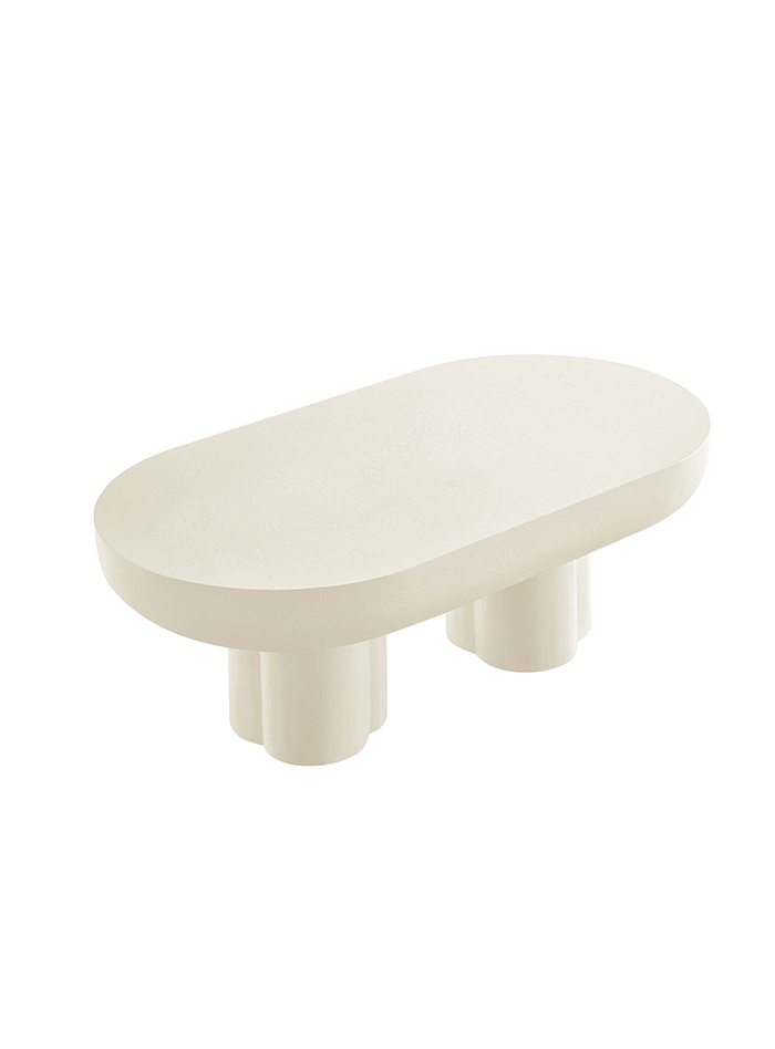 Caspa Oval Coffee Table, white