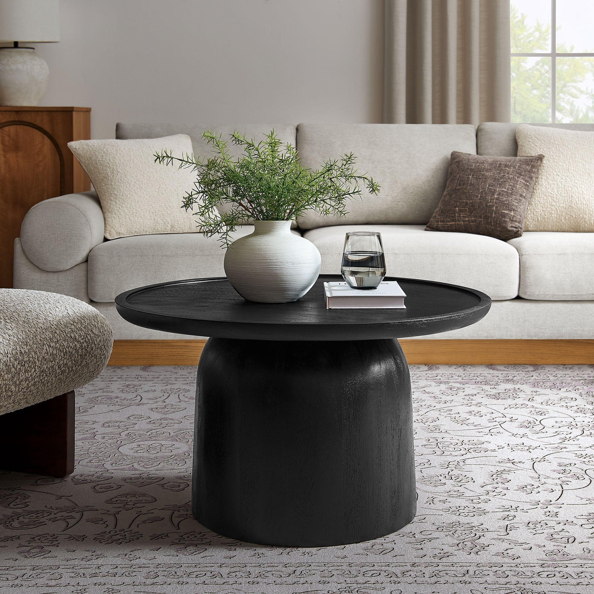 Hollo Round Coffee Table,black
