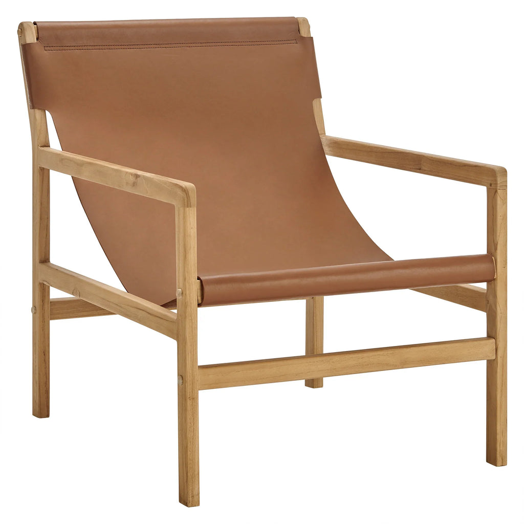 Sono Leather Sling Chair in Chestnut Tan
