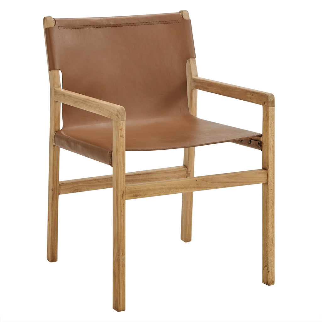 Sono Leather Dining Chair in Chestnut Tan