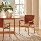 Sono Leather Dining Chair in Chestnut Tan