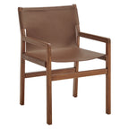 Sono Leather Dining Chair in Nutmeg Brown