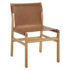 Sono Leather Dining Side Chair in Chestnut Tan