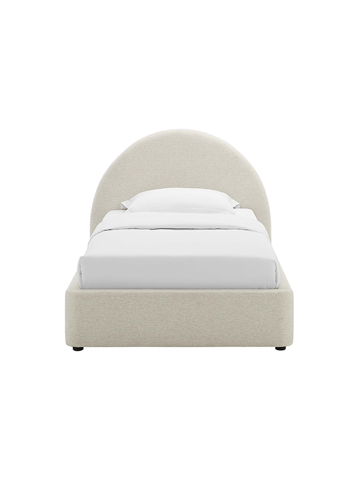 Alloy Upholstered Twin Bed, Ivory
