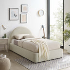 Alloy Upholstered Twin Bed, Ivory
