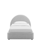 Alloy Upholstered Twin Bed, Light Gray