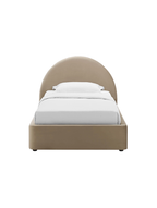 Alloy Velvet Twin Bed, Taupe