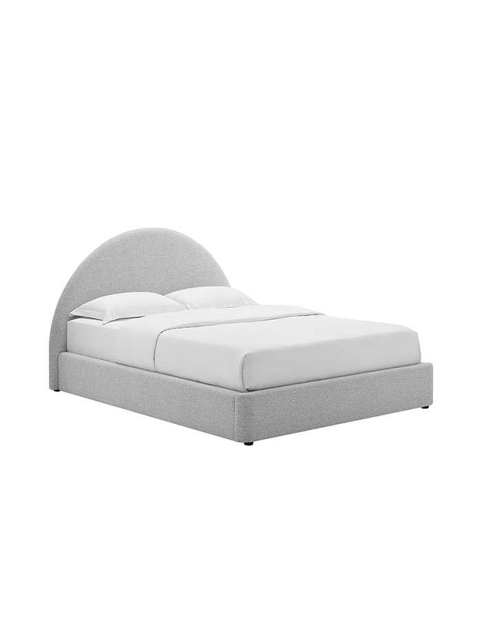 Alloy Upholstered Full Bed, Light Gray