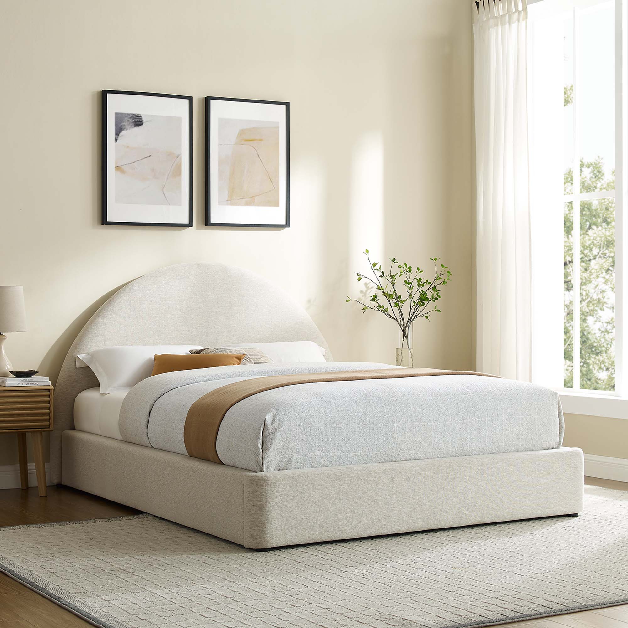 Alloy Upholstered King Bed, Ivory