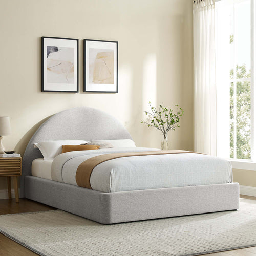 Alloy Upholstered King Bed, Light Gray