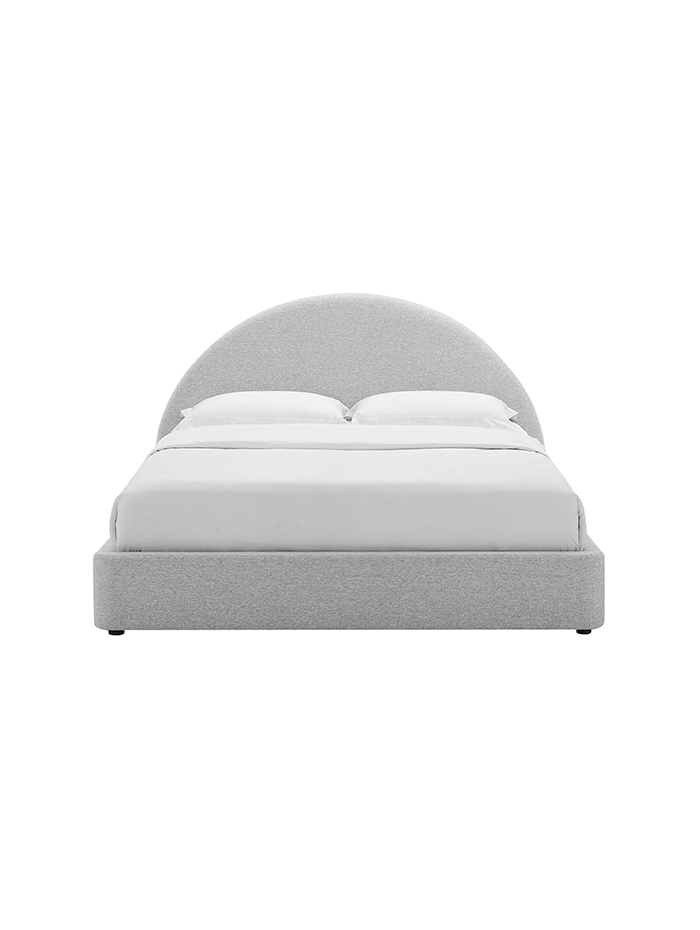Alloy Upholstered King Bed, Light Gray