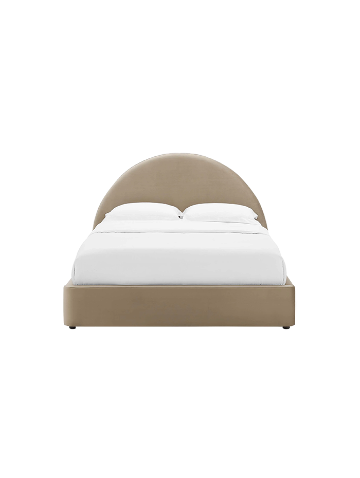 Alloy Velvet Queen Bed, Taupe