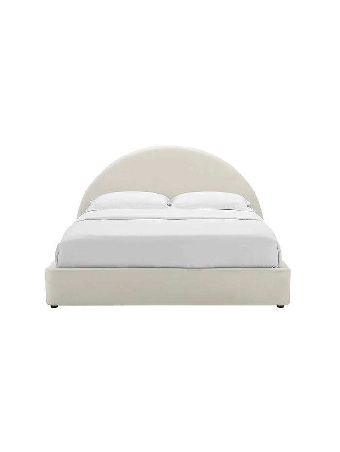 Alloy Velvet King Bed, Cream