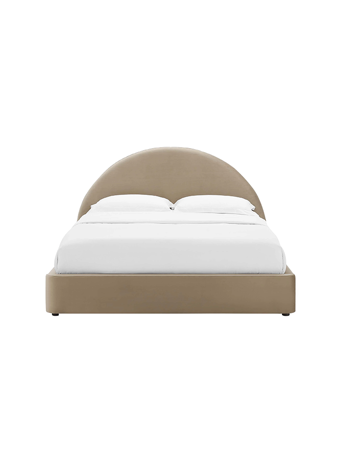 Alloy Velvet King Bed, Taupe