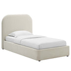 Heather Upholstered Twin Bed, Ivory