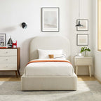 Heather Upholstered Twin Bed, Ivory