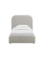Heather Upholstered Twin Bed, Light Gray