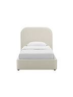 Heather Velvet Twin Bed, Cream
