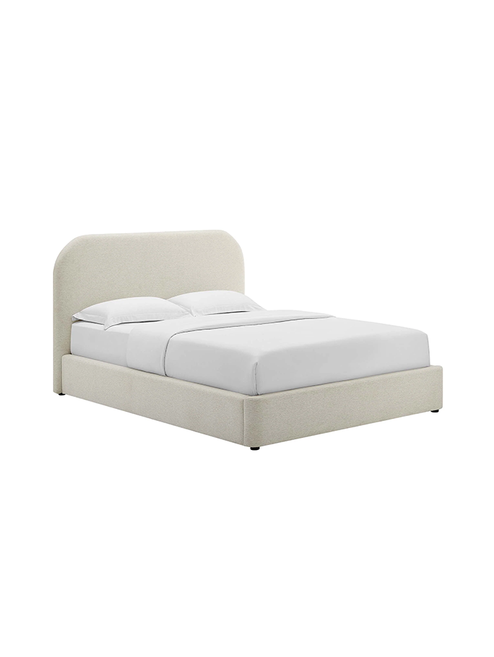Heather Upholstered Full Bed, Ivory