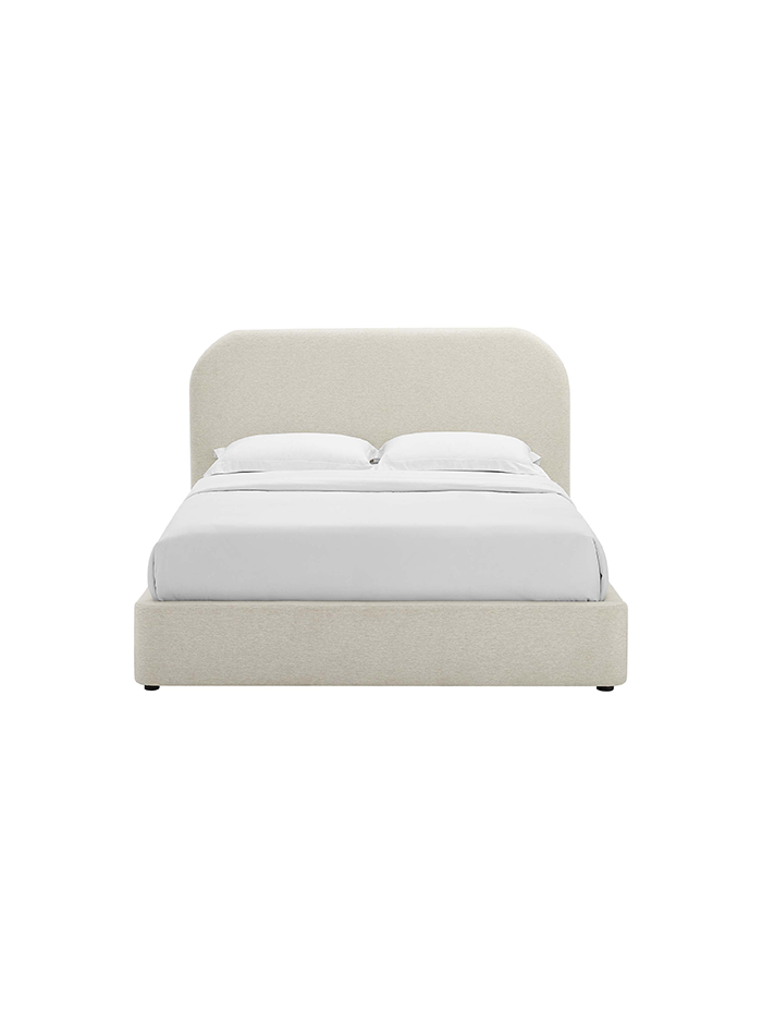 Heather Upholstered Queen Bed, Ivory