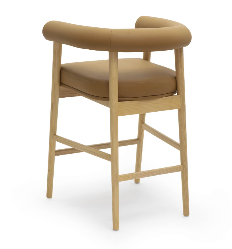 Para Vegan Leather Counter Stool, Cognac