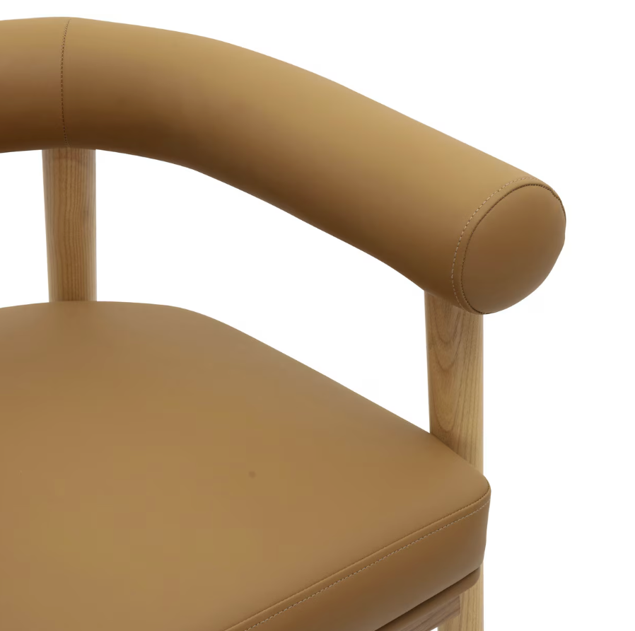 Para Vegan Leather Counter Stool, Cognac
