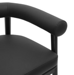 Para Vegan Leather Counter Stool, Black