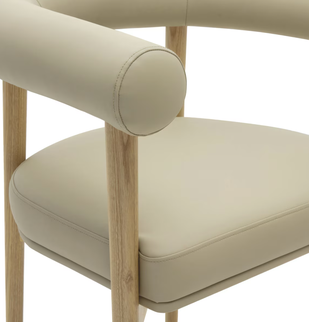 Para Vegan Leather Dining Chair, Taupe