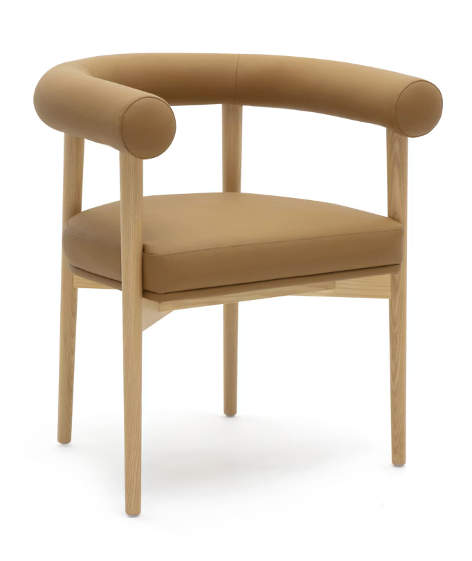 Para Vegan Leather Dining Chair, Cognac