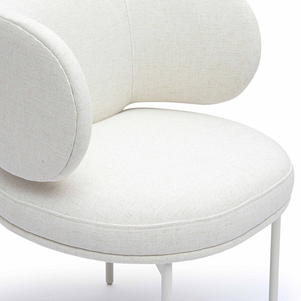 Maurene Cream Linen Dining Chair