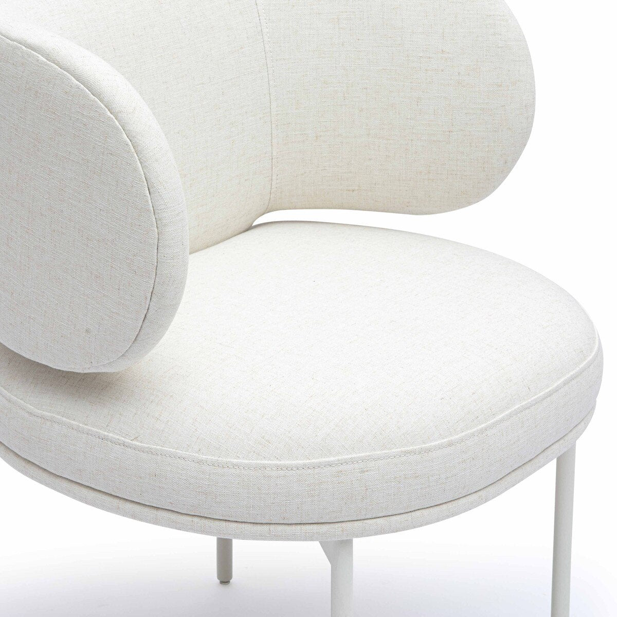 Maurene Cream Linen Dining Chair